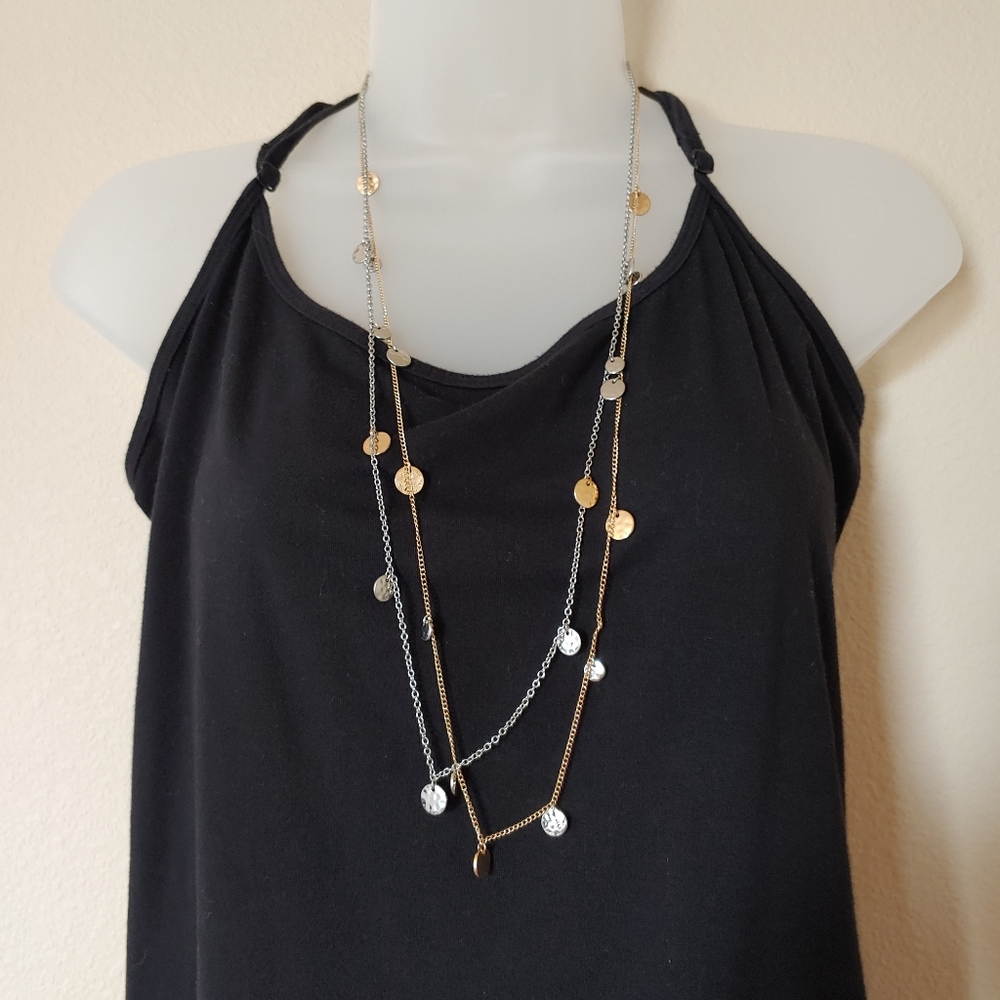 Two-tone silver gold necklace